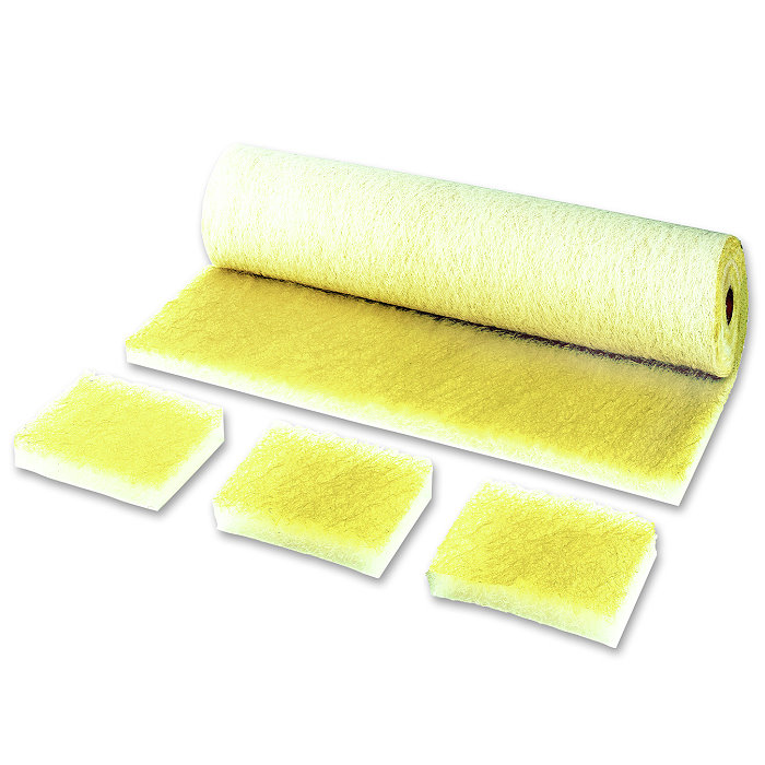 Natte filtrante en fibre de verre pour poussières grossières G4(EU4)  dust-stop jaune - épaisseur 100mm - rouleau 20m