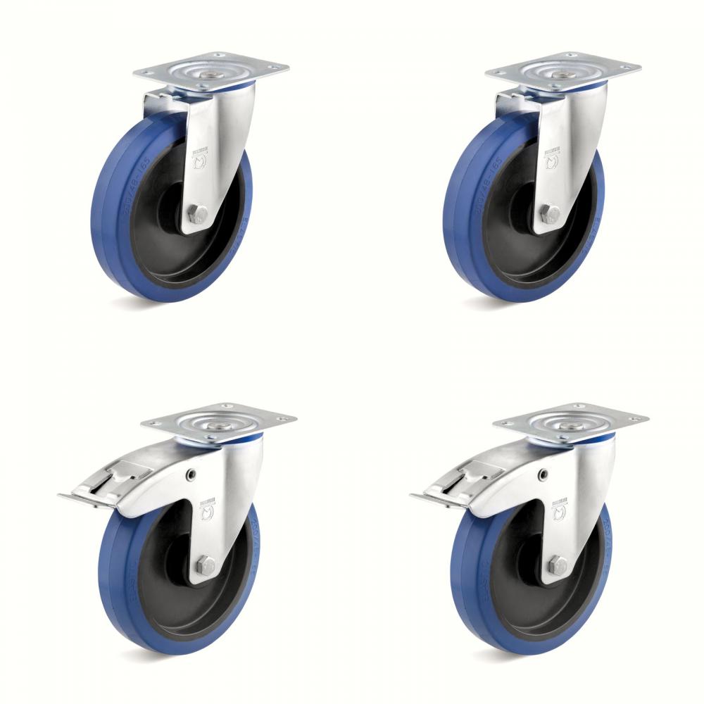 4er Set Roues Pivotantes 80 mm meubles rôle anschraubplatte 60 kg Transport Rôle