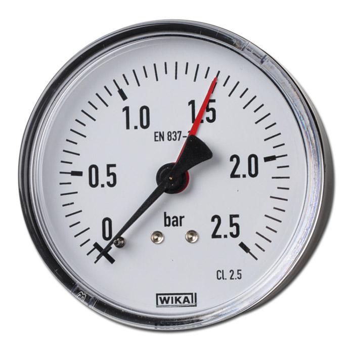 100 mm Manomètre horizontalement ø 80 classe 2.5 air comprimé sous vide Manomètre