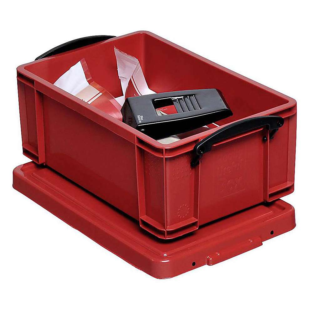 Boîtes de rangement - avec couvercle - capacité 9 à 84 l - plastique - rouge